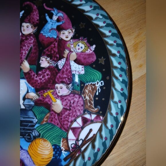 1989 Santa Claus Collection Santa's Work Shop Hans Henrik Hansen Plate - Picture 5 of 10